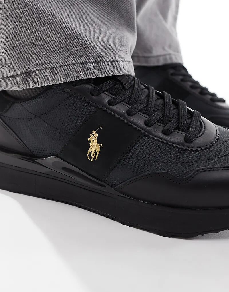 Polo Ralph Lauren Train 89 с золотым логотипом Polo в черном цвете — фото 4