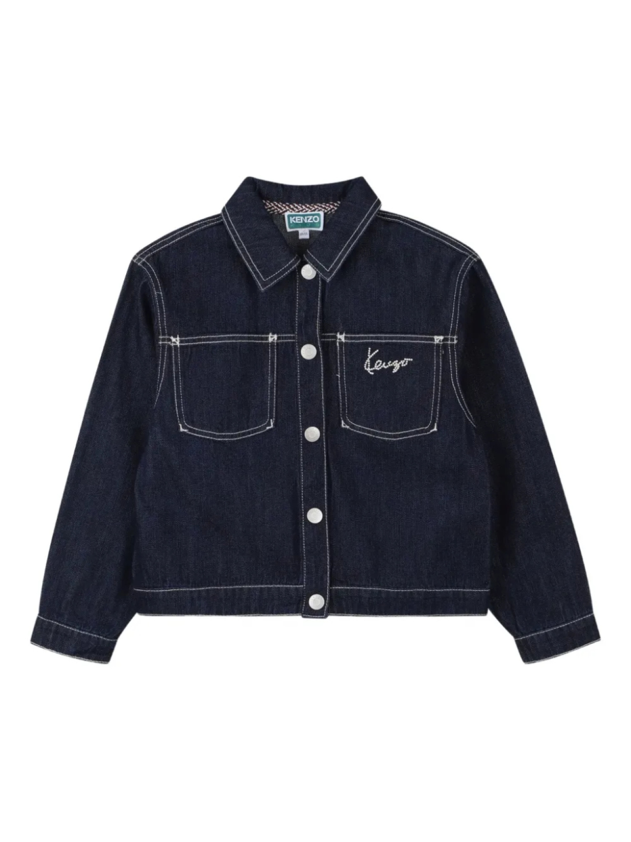 

Kenzo Kids джинсовая куртка с вышитым логотипом, синий