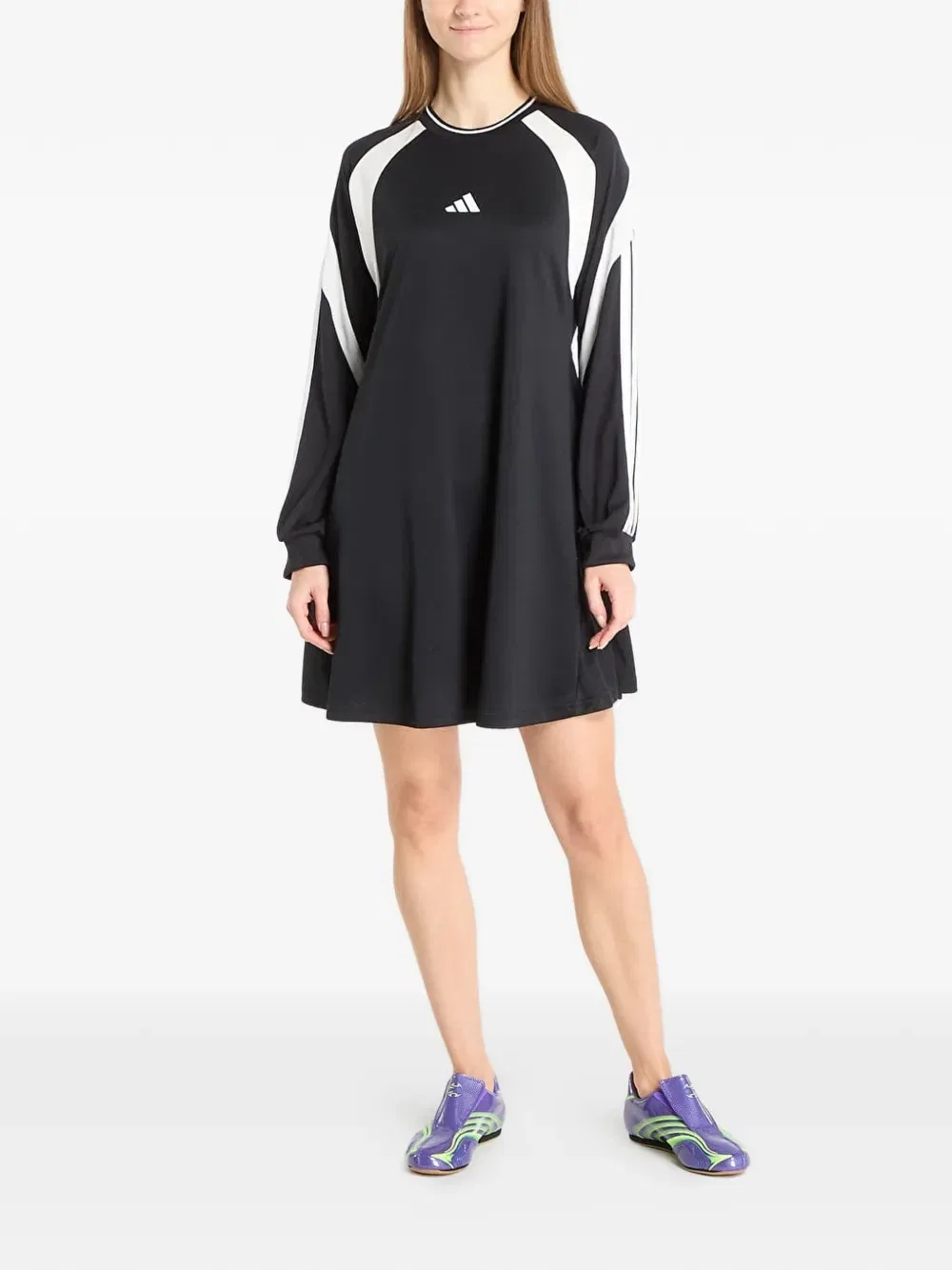 Ее платье с длинными рукавами Adidas, черный