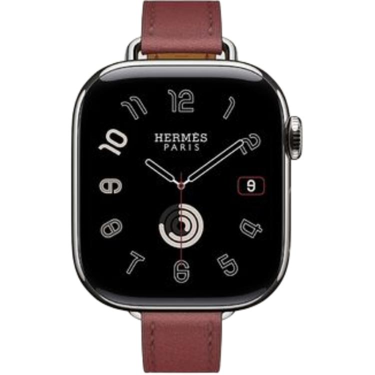 Ремешок Apple совместимый, из коровьей кожи, 42mm HERMES, серый strap — фото 3