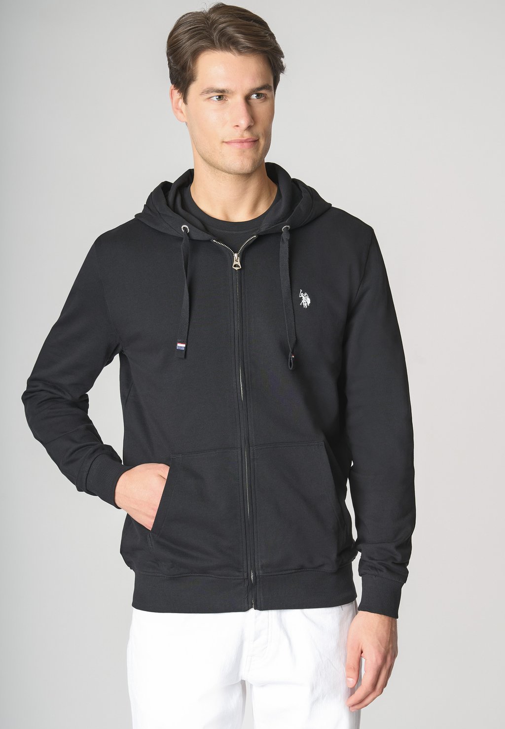 

Толстовка на молнии CON CAPPUCCIO U.S. Polo Assn., черный