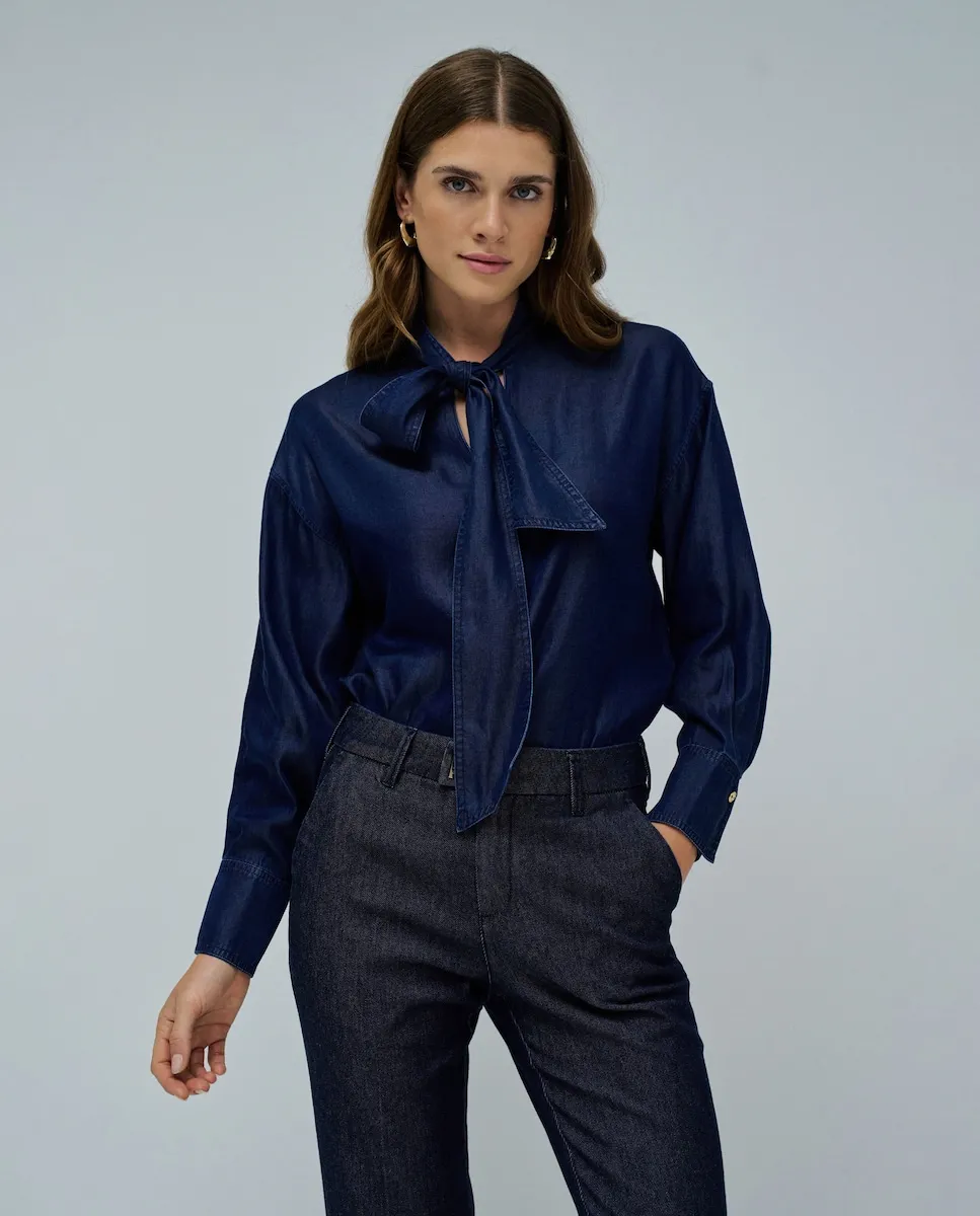 

Женская блуза из светлого денима Salsa Jeans, синий