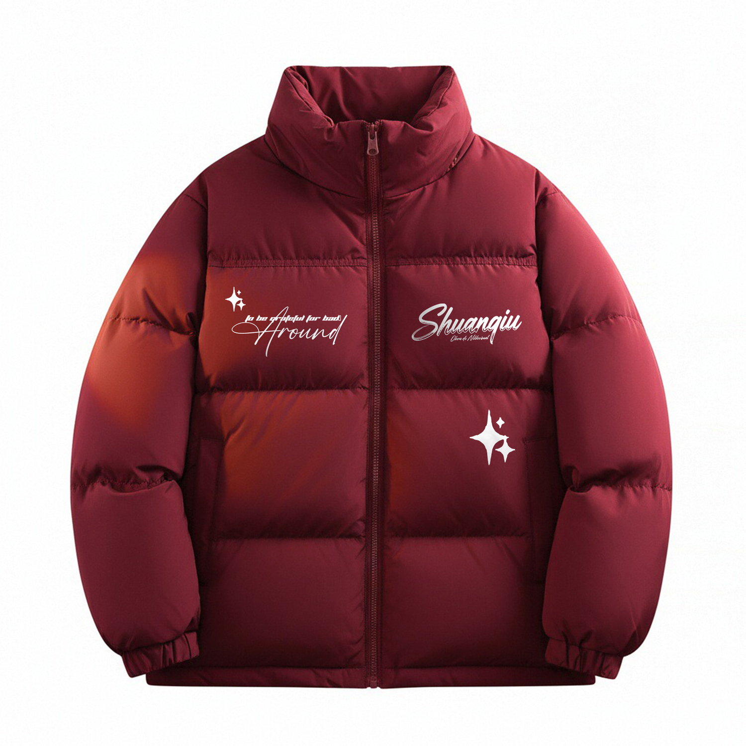 

Пуховик Unisex с воротником стойкой утепленный HUANQIU, burgundy