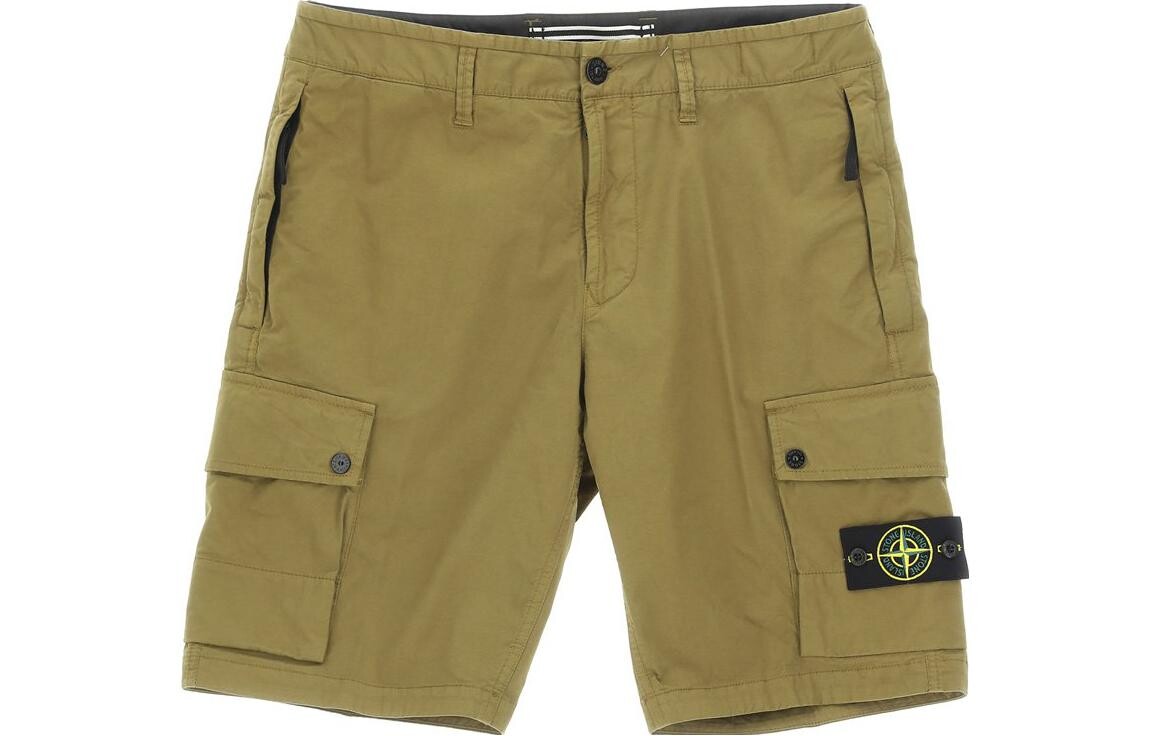 

Повседневные шорты мужские оливково-зеленые Stone Island, оливково-зеленый