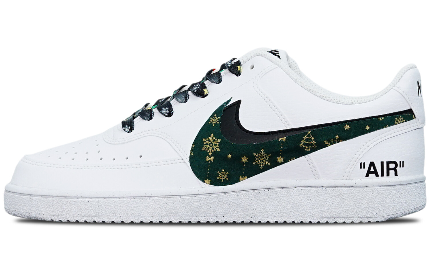 

Кроссовки Nike Court Vision 1 Skateboard Shoes Men Low-Top Black White Green, Черный, Кроссовки Nike Court Vision 1 Skateboard Shoes Men Low-Top Black White Green