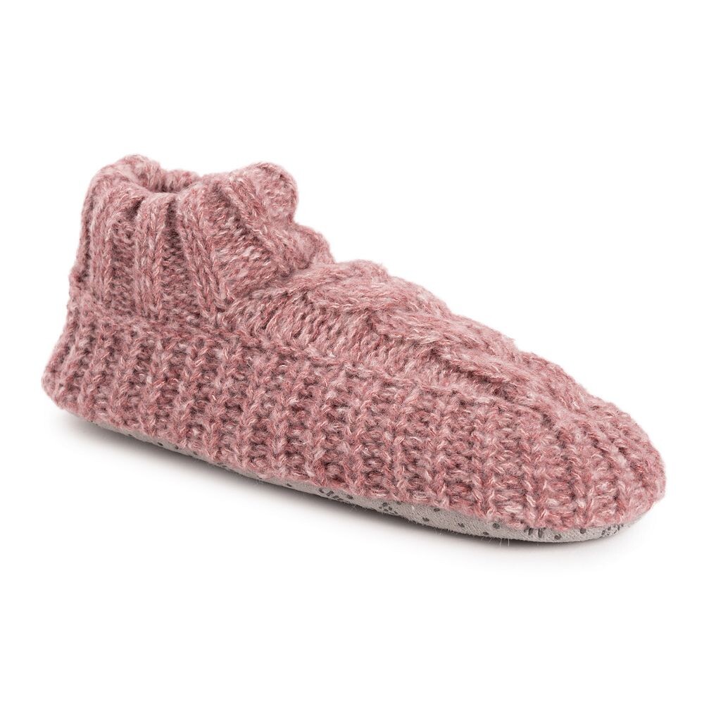 

MUK LUKS Женские тапочки до щиколотки со свитером и манжетами, цвет Dusty Pink