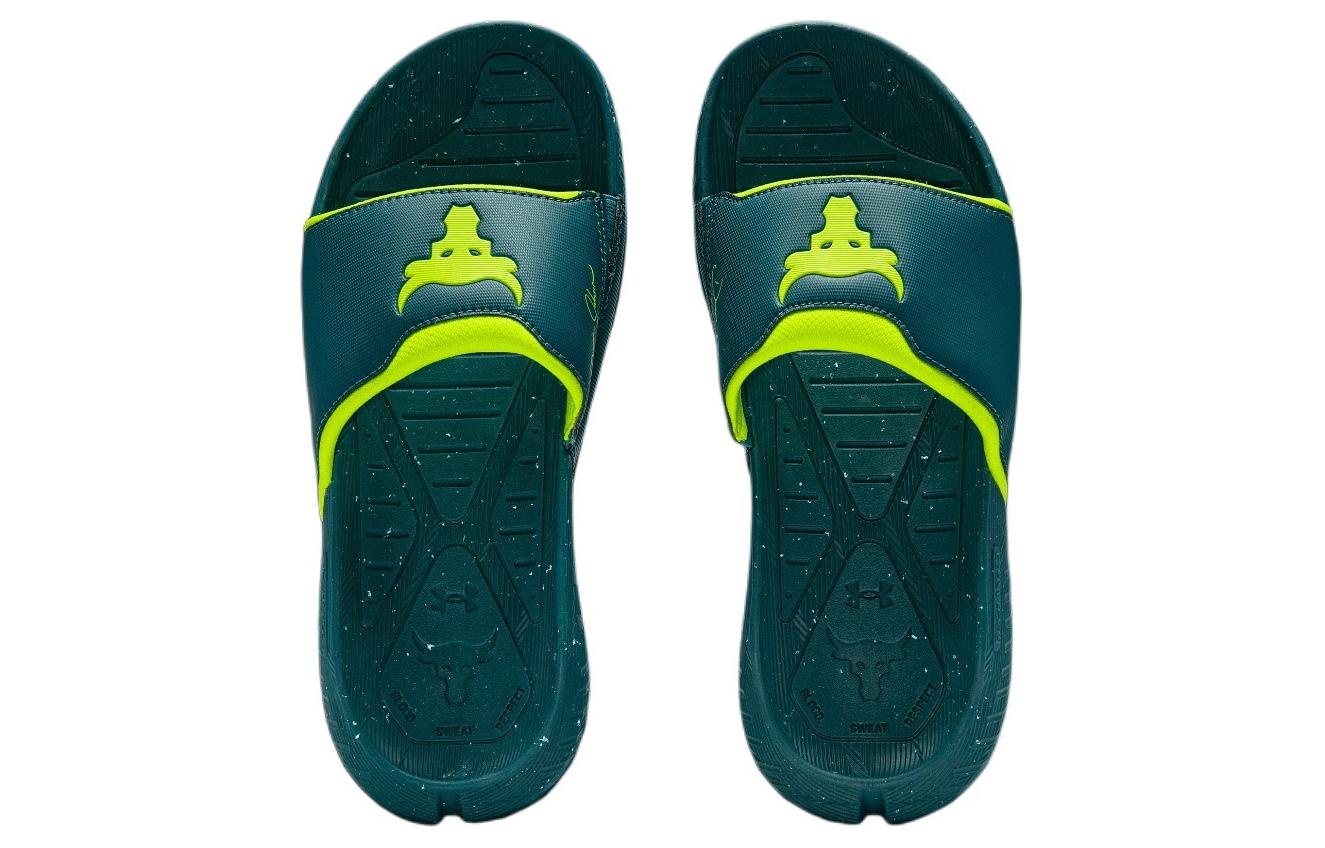 Under Armour Слайдеры унисекс черно-зеленые, цвет Black Green — фото 3