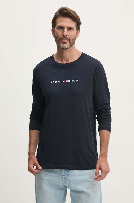 

Хлопковая рубашка с длинным рукавом Tommy Hilfiger, темно-синий