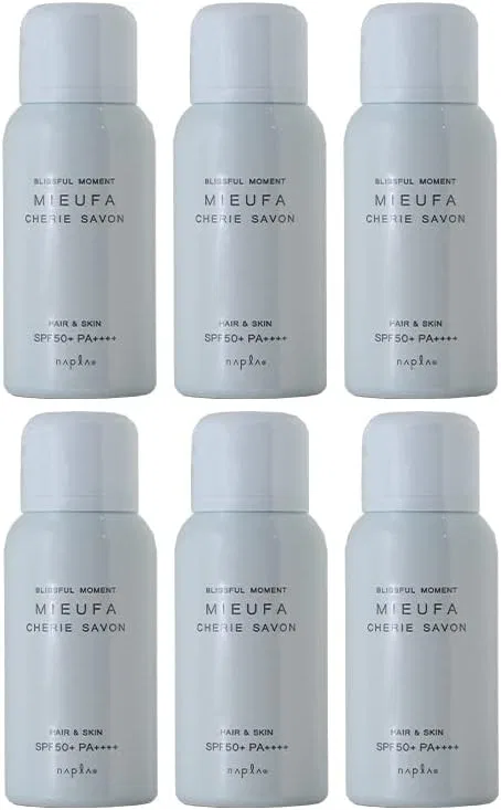 Спрей для волос и тела с SPF 50+ Napura Meifa Fragrance UV Spray, 6 шт по 80 г, прозрачный мыльный аромат