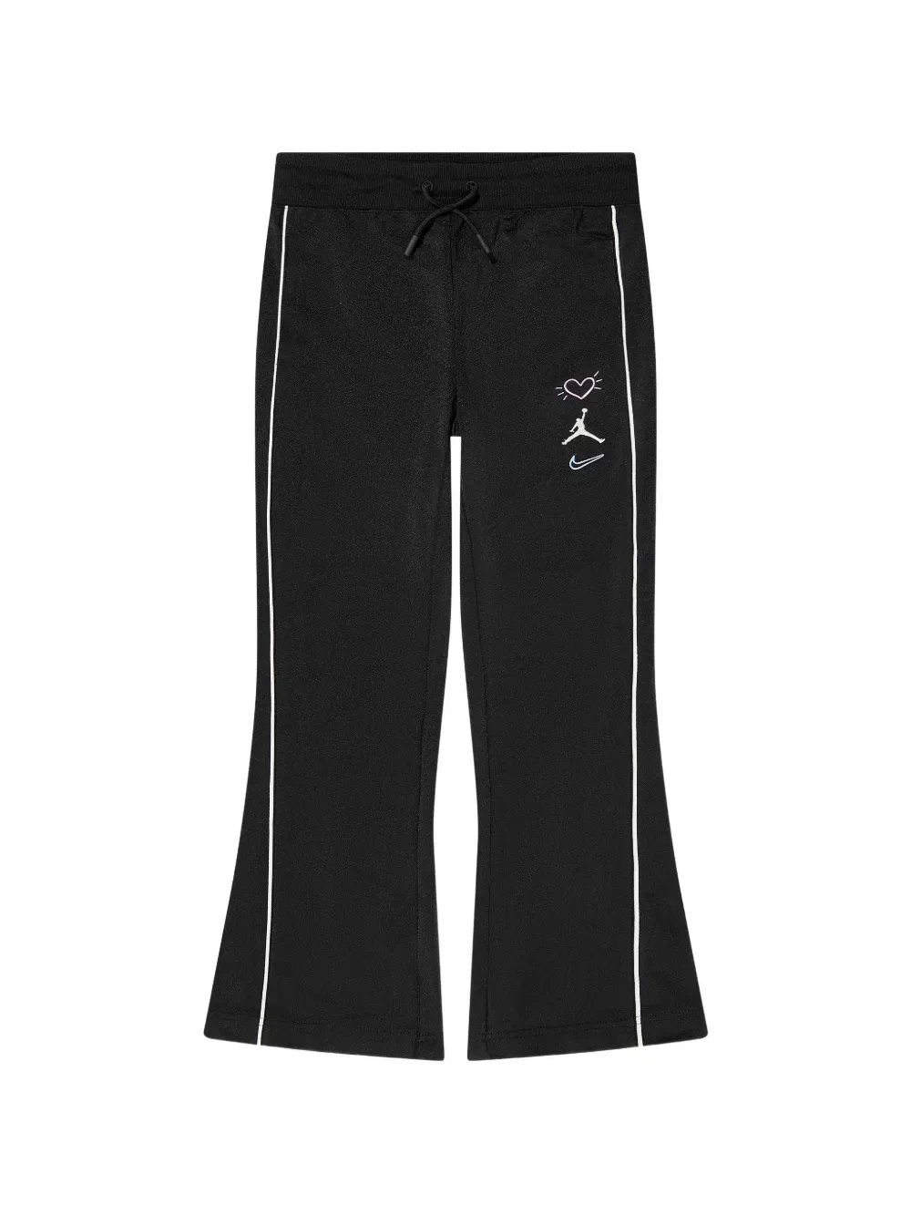 Вышитые расклешенные спортивные штаны Jordan Kids, черный