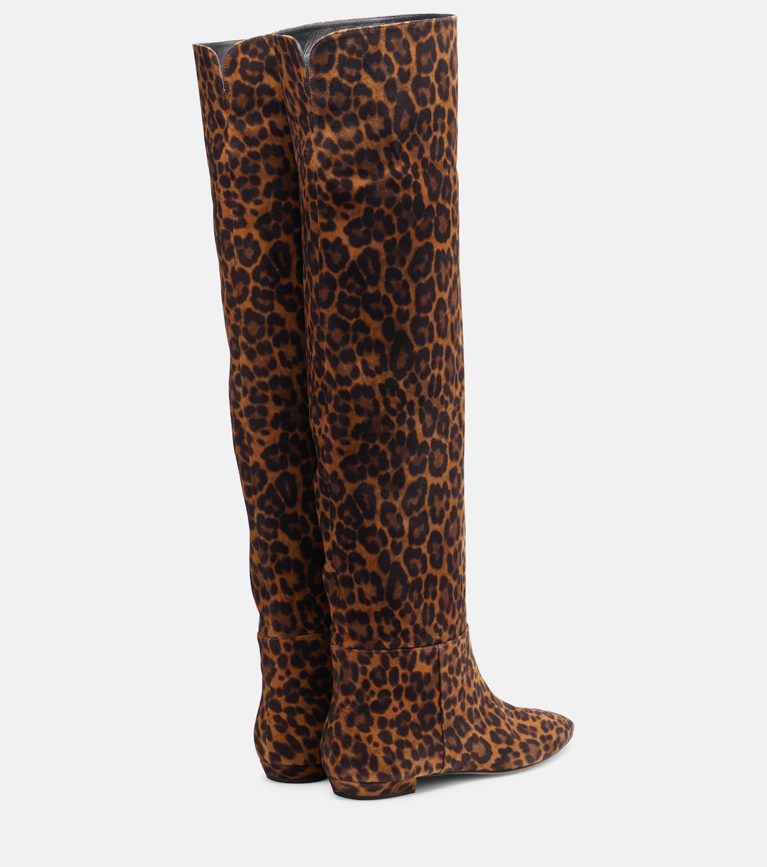 Замшевые сапоги с леопардовым принтом Gianvito Rossi, Almond Leopard Print — фото 2