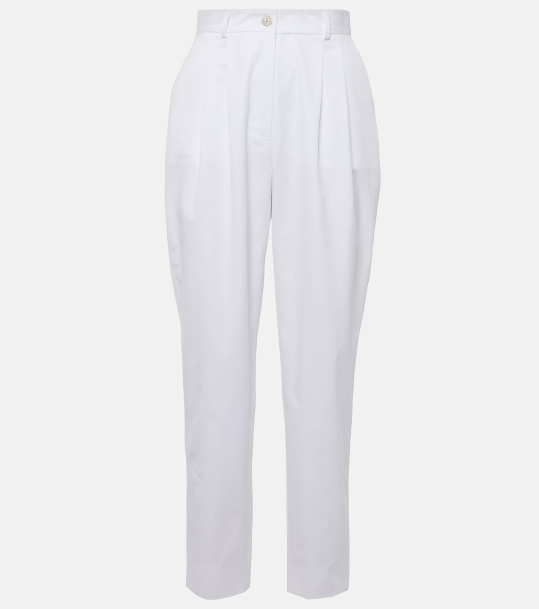 

Прямые хлопковые брюки с высокой талией Dolce&Gabbana, Bianco Ottico