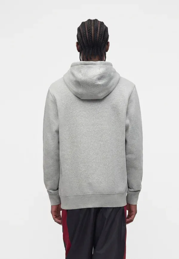 Толстовка с капюшоном Nike Sportswear Club Hoodie, тёмно-серый меланж/светлый дымчато-серый/белый — фото 3