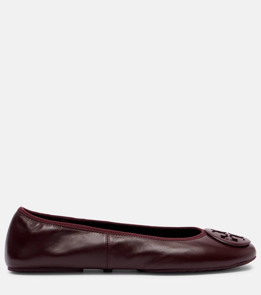 Туфли-балетки Reva Travel из кожи Tory Burch, Dark Carmine — фото 4