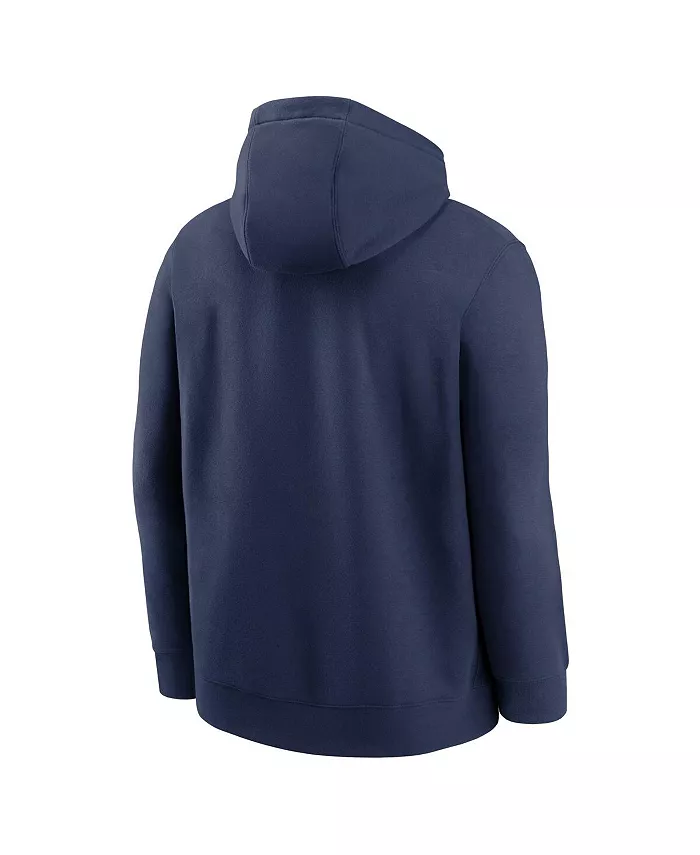 Мужской синий толстовка с капюшоном Detroit Tigers Logo Club Fleece Pullover Hoodie Nike — фото 3