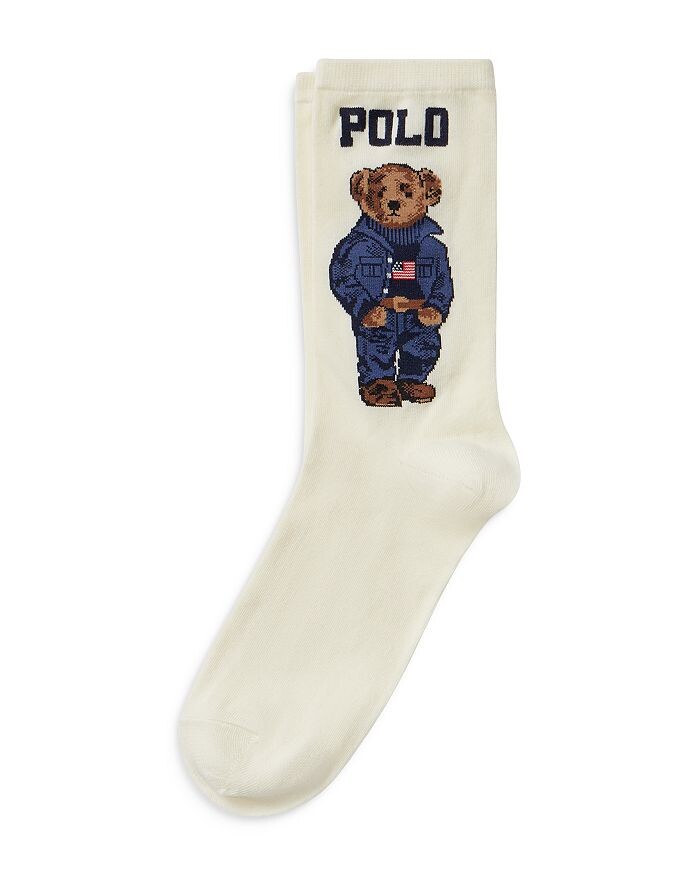 Носки с медведем Polo Ralph Lauren Americana, слоновая кость/кремовый — фото 2