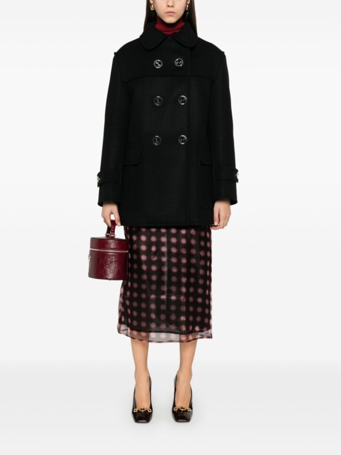 

Gucci пальто с потайной застежкой, черный