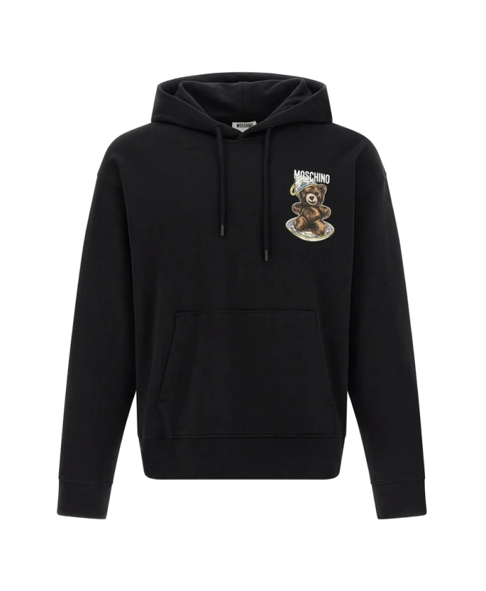 

Черная толстовка с принтом в виде плюшевого мишки Moschino, черный