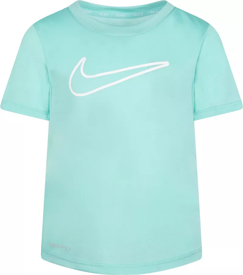 

Футболка Nike для маленьких девочек на весь день Dri-FIT, цвет Green Frost