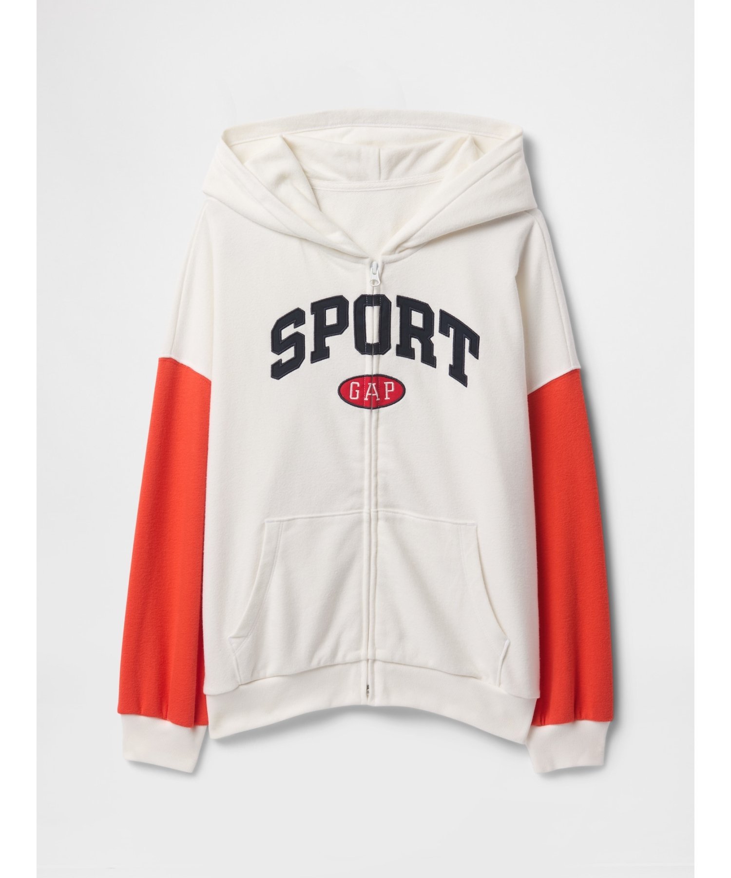 (K) Винтажная мягкая толстовка на молнии с логотипом GAP SPORT (детская), RED_COLORBLOCK — фото 4