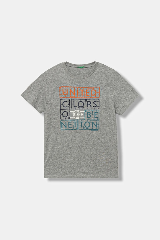 

Детская хлопковая футболка United Colors Of Benetton, серый
