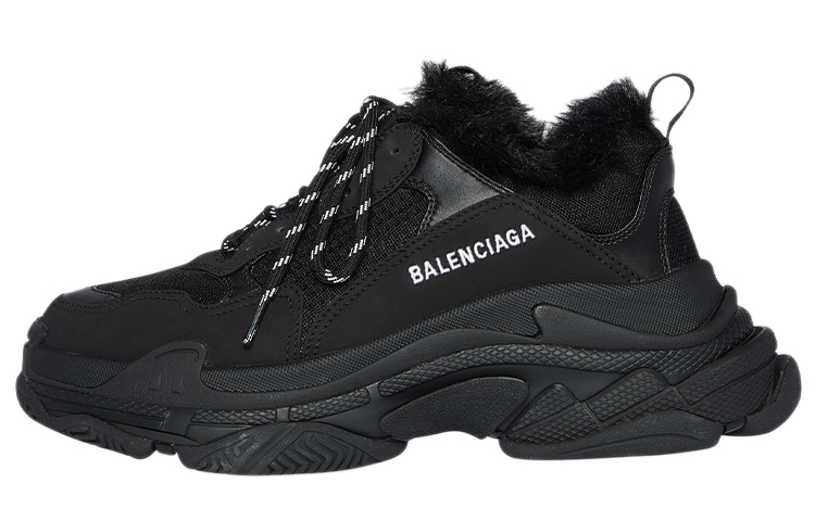 

Кроссовки Balenciaga Triple S Fake Fur, черный