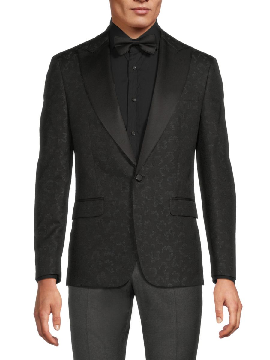 

Пиджак формального кроя с заостренными лацканами и принтом Karl Lagerfeld Paris, цвет Black Grey