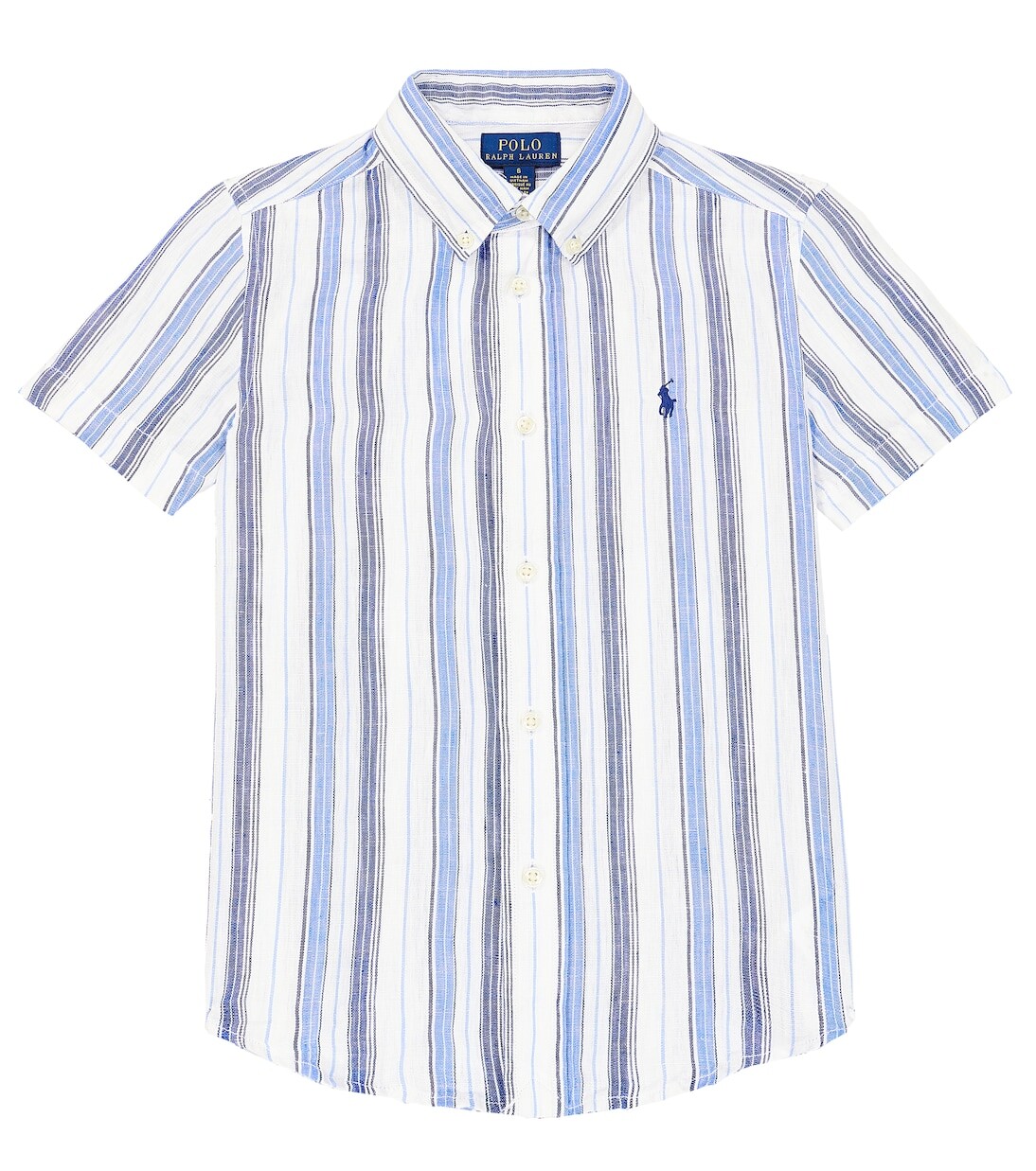 

Полосатая льняная рубашка с логотипом Polo Ralph Lauren, мультиколор