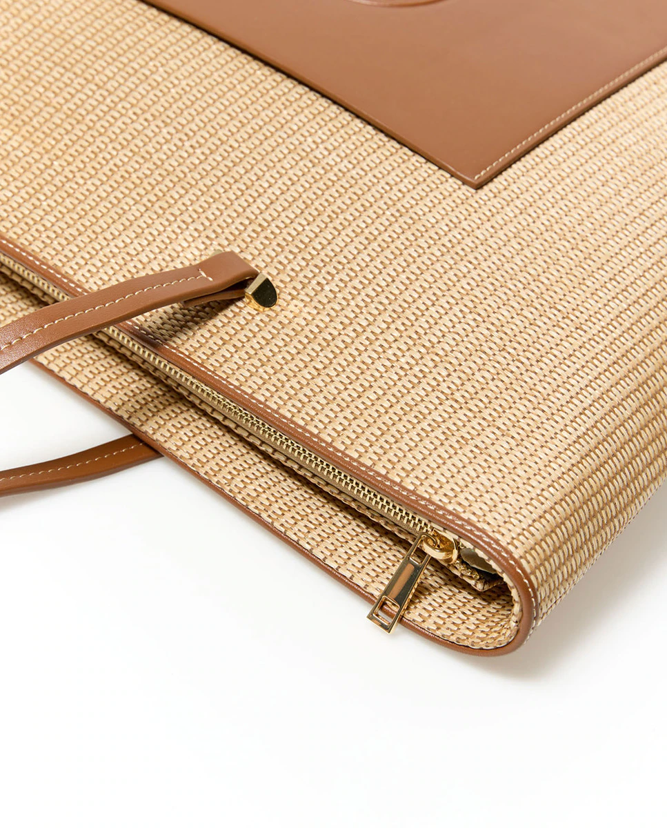 

Сумка из рафии с карманом Sfera, бежевый