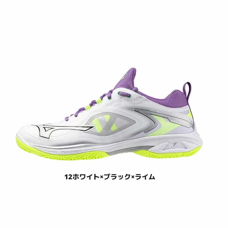 Бадминтонные кроссовки «Wave Claw Neo3 Fit» от Mizuno, 12 White X Black X Lime — фото 2
