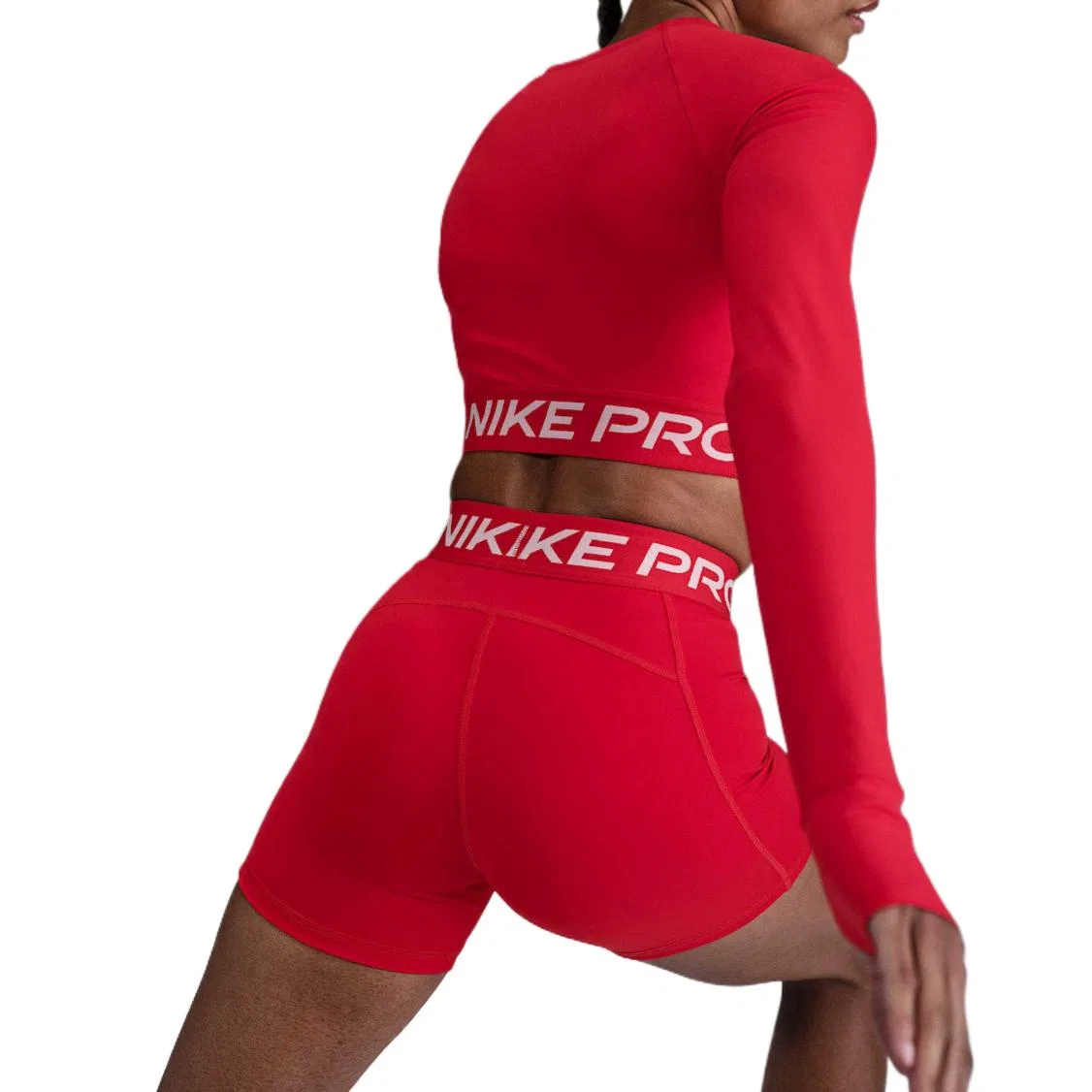 Кроп-топ с длинным рукавом Nike Dri-FIT красный — фото 3