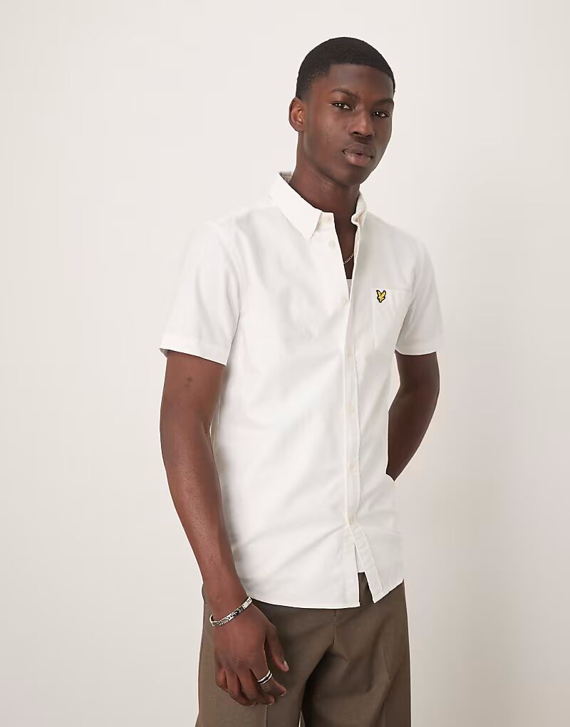

Рубашка Lyle & Scott Oxford с коротким рукавом белого цвета