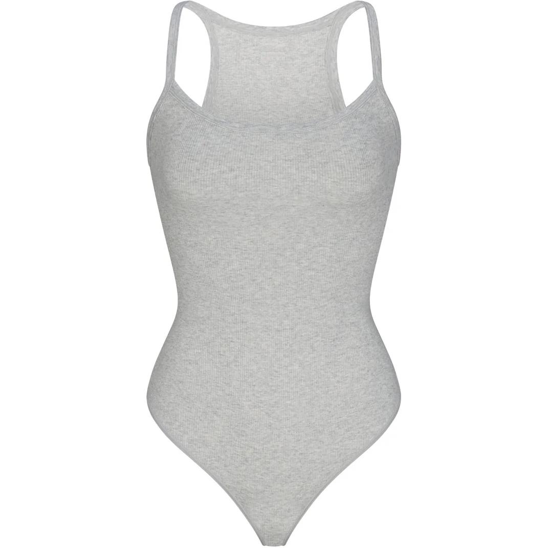 

Skims Костюм-комбинезон Cotton Rib Cami Bodysuit женский LIGHT HEATHER GREY/Light Heather Gray
