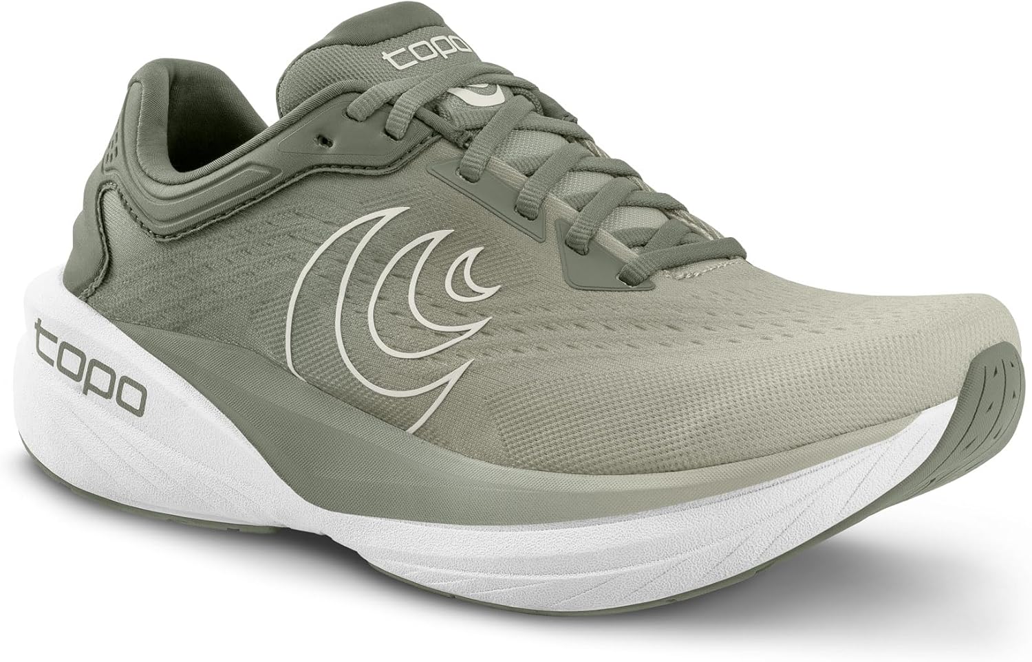 Мужские кроссовки Topo Athletic Phantom 4, легкие и удобные с перепадом высоты 5 мм, для бега по шоссе, спортивная обувь для бега по дороге, белый/хаки — фото 2