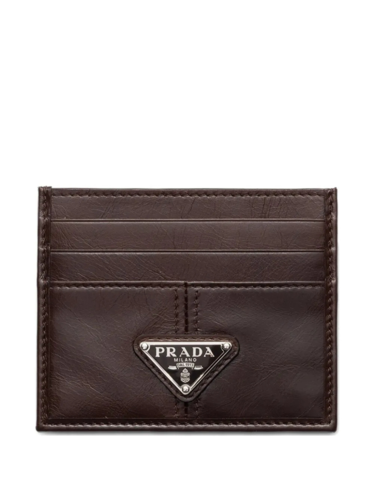 

Prada картхолдер с логотипом, коричневый