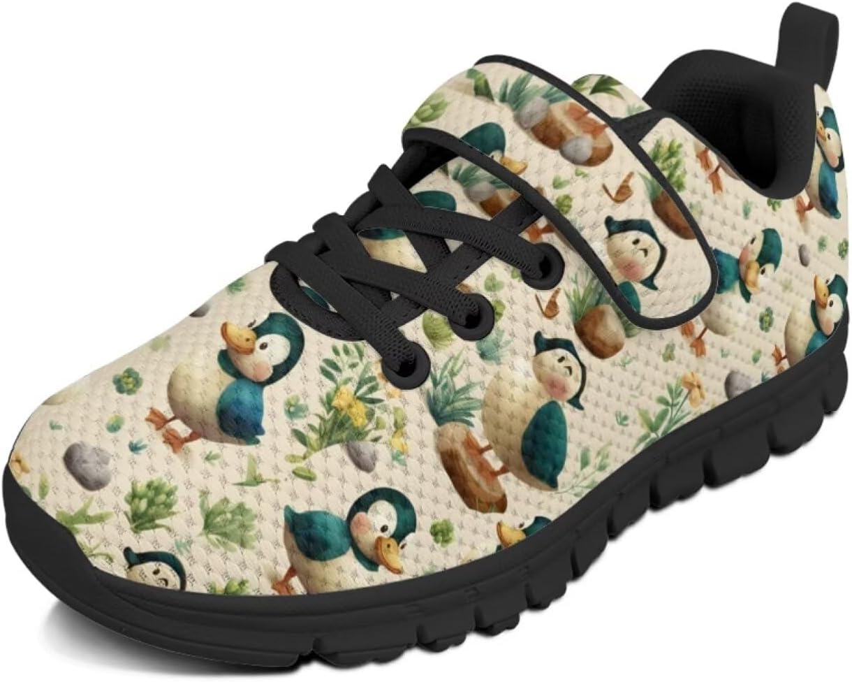 

Детские кроссовки Highland Cattle and Cactus для девочек, сетчатые, с одним ремешком, противоскользящие, для школы, спорта, бега Pointodoor, Cartoon Mallard Duck