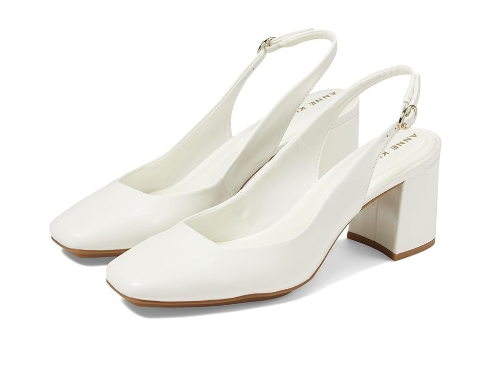 Туфли-лодочки Anne Klein Lizette, белые, с квадратным носком и блочным каблуком, без застежек VER227
