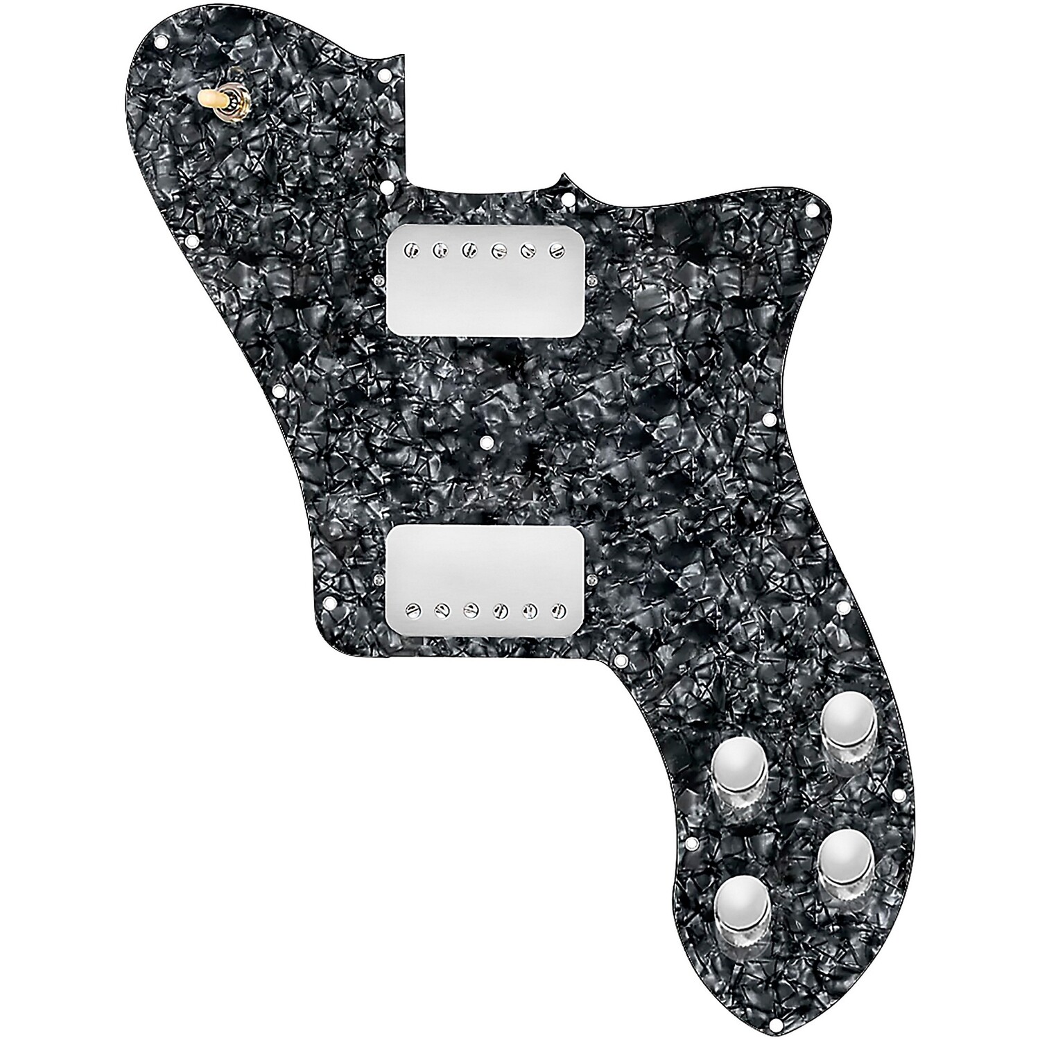 

Накладка 920d со специальной загрузкой для телекастера Deluxe Telecaster '72 с никелевыми хамбакерами Roughnecks Black Pearl 920d Custom
