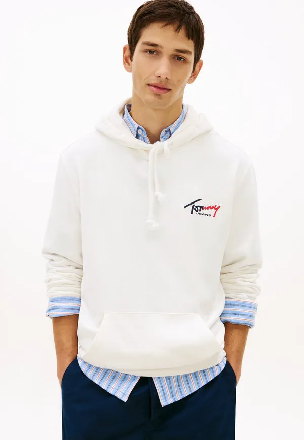 

Худи из замшевой махровой ткани с фирменным логотипом Tommy Jeans, Ecru, Бежевый, Худи из замшевой махровой ткани с фирменным логотипом Tommy Jeans, Ecru