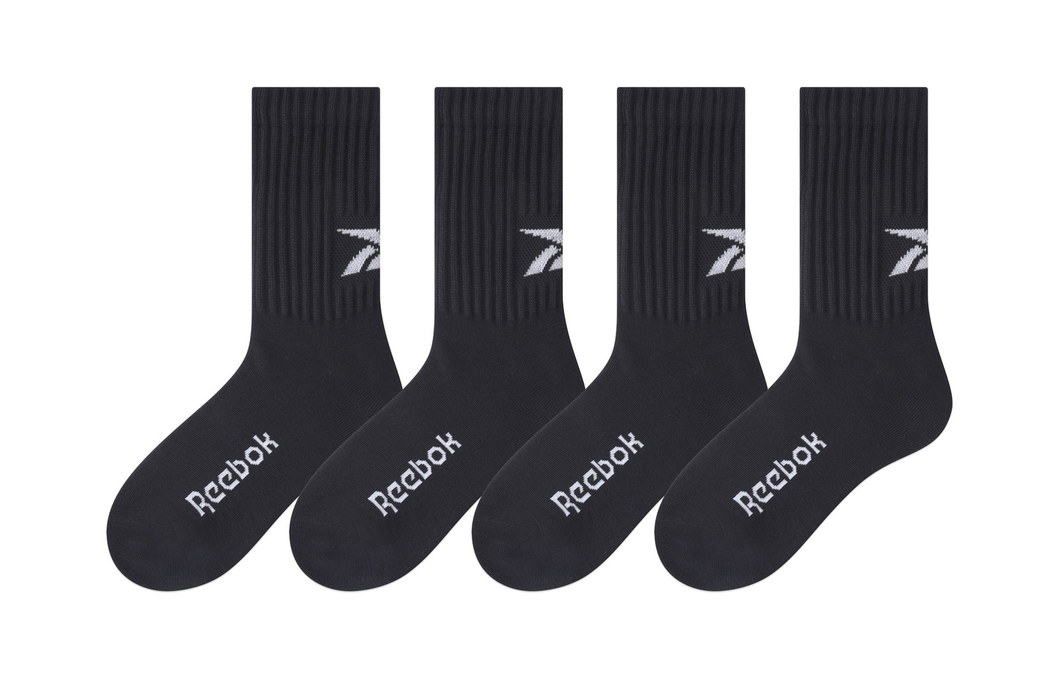 

Унисекс носки Crew 5 штук Reebok, 4 pack (черный) heel logo