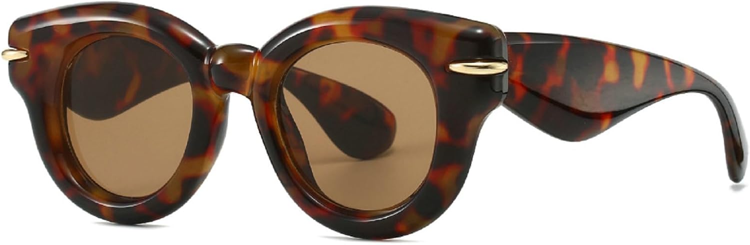 

Женские модные солнцезащитные очки Y2K овальной формы конфетных цветов с ретро-заклепками. Мужские дизайнерские круглые солнцезащитные очки в стиле панк с защитой от УФ-излучения UV400 mincl, Leopard