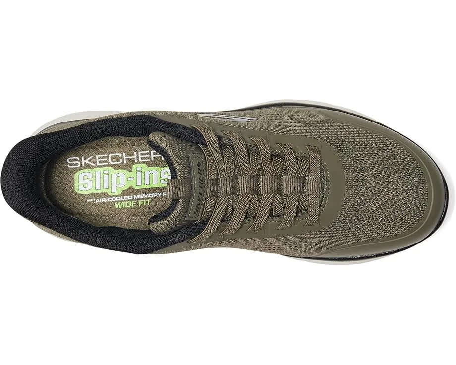 Кроссовки SKECHERS Summits Leyter Hands Free Slip-in, Olive/Black — фото 2