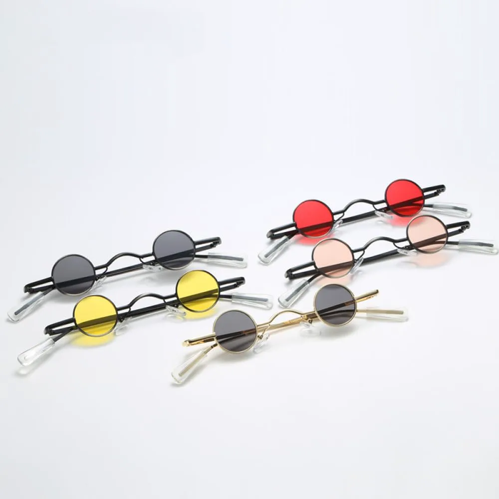 

Маленькие круглые солнцезащитные очки для женщин в стиле ретро, ​​модные, с широкой переносицей, панк, стимпанк, винтажные, черные MTZJH, Black Frame Black