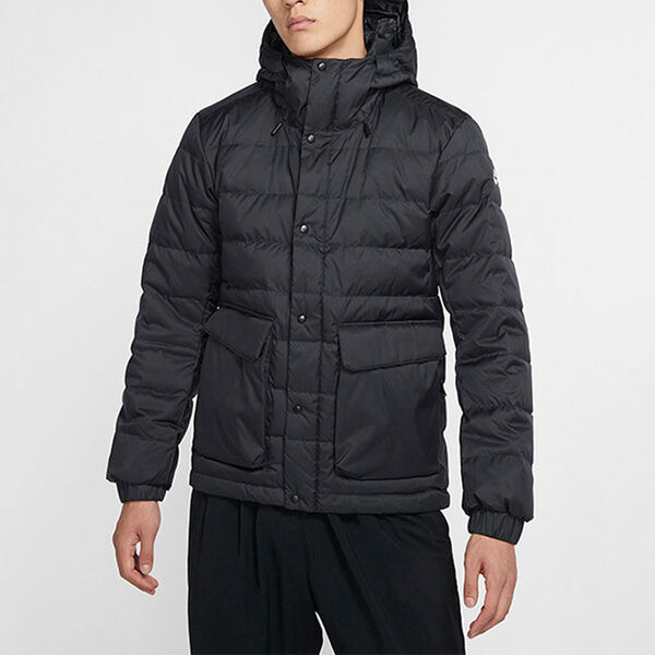 Пуховик Nike SB Skateboard Stay Warm Windproof Casual Sports hooded down Jacket Black, черный — фото 3