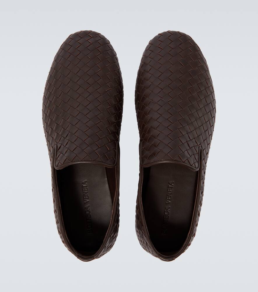 Воскресные слипоны Intrecciato из кожи Bottega Veneta, Fondant — фото 4