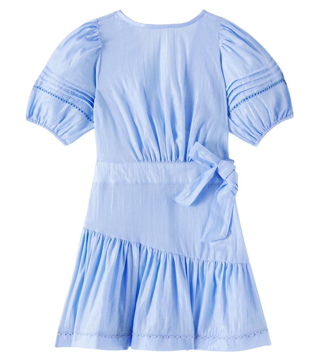 

Шифоновая блуза Chantal из хлопка с добавлением ламе Poupette St Barth Kids, Light Blue 25 Plain