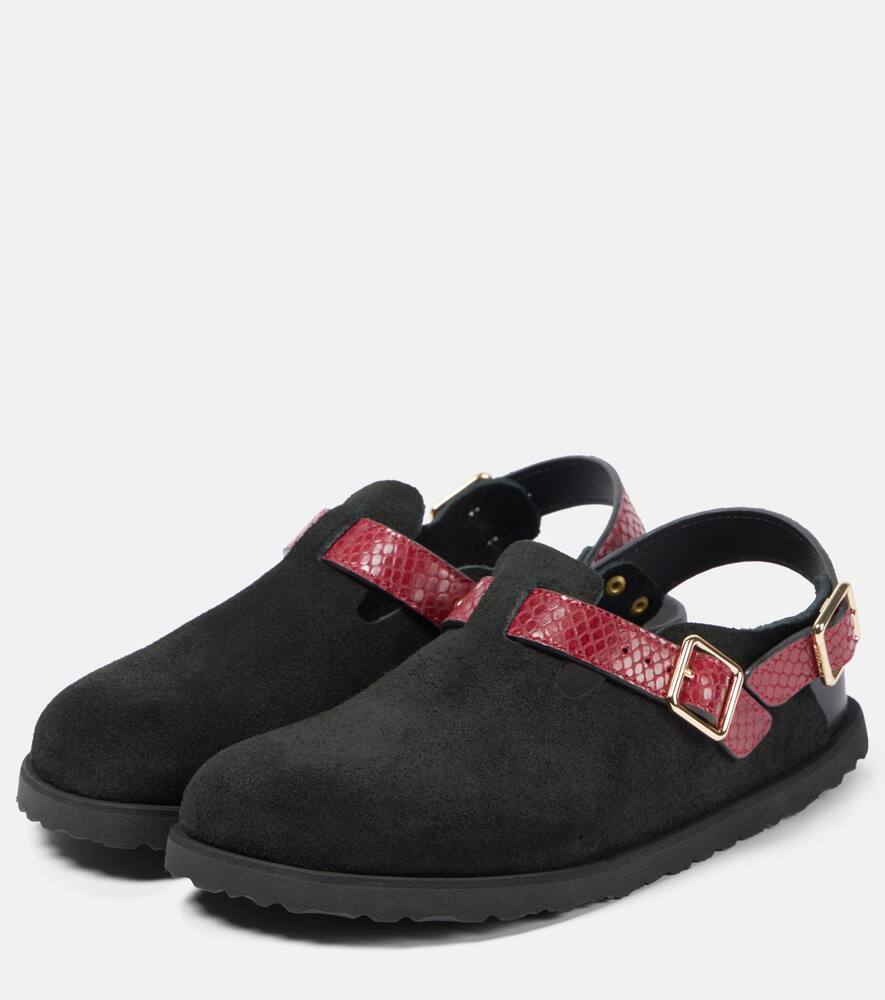 Токио клоги из замши с эффектом змеиной кожи Birkenstock 1774, Red Snake — фото 4