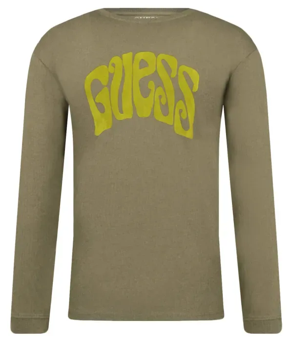 Лонгслив oversize fit Guess, оливково-зеленый