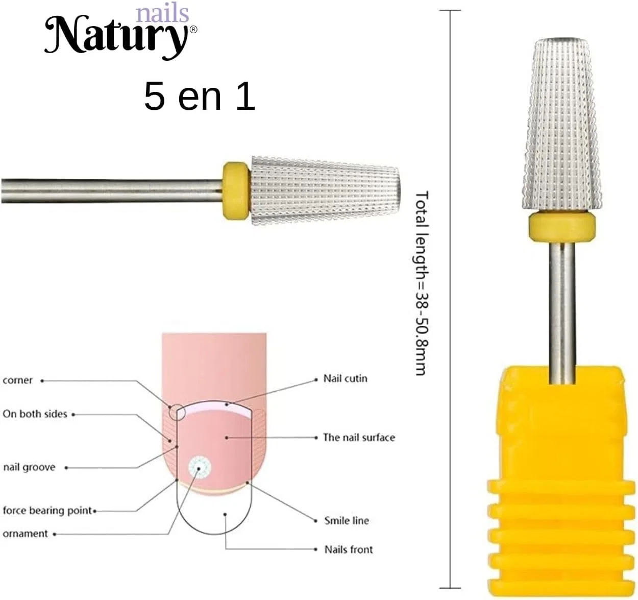 Фреза из карбида вольфрама 5 в 1 для маникюра и педикюра от Natury Nails Natury Nails — фото 2