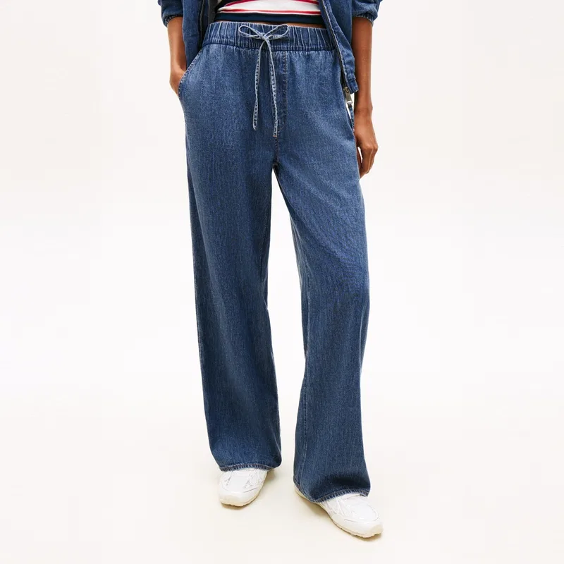 Джинсы женские denim blue 1A5 moderate straight fit Tommy Hilfiger — фото 4